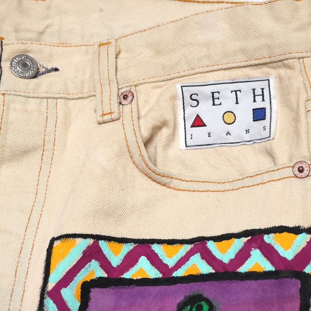Vintage Levi’s 501 Jeans W31 L34 USA Made Painted Western Art Cactus‎ Snake Sun - Picture 13 of 13